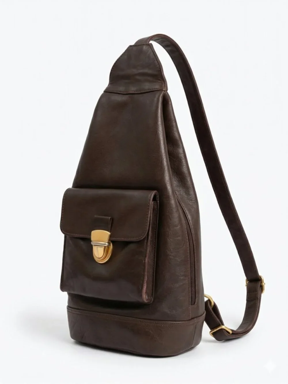 Vintage Lord & Taylor Brown Leather Crossbody Bag - Picture 2 of 9